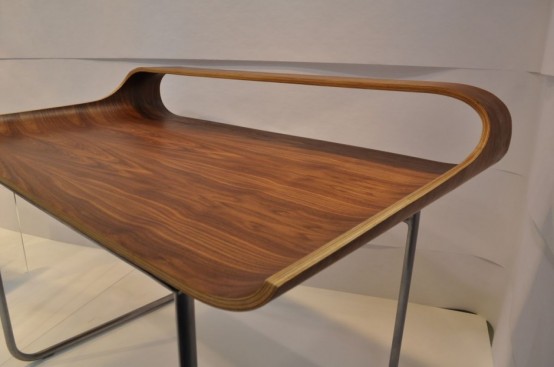 Stylish Curved Minimalist Desk Digsdigs