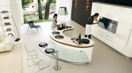 Curverd Kitchen Island