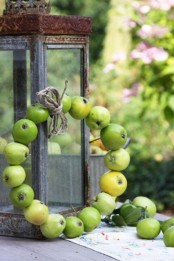 a super natural real green apple wreath with twine is fast to make and will feel like fall at once