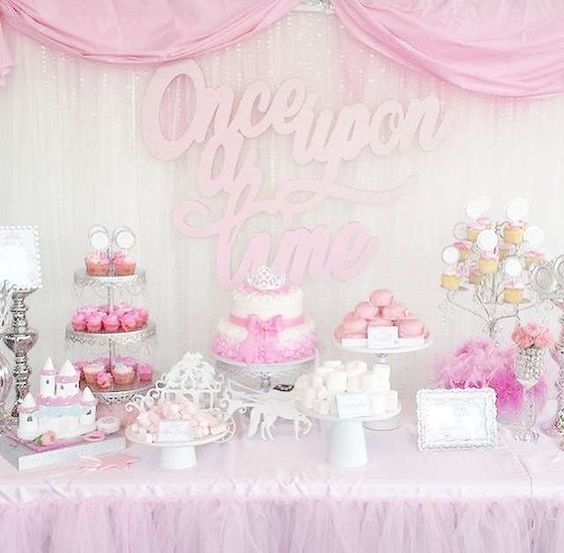 baby girl dessert table