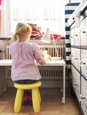 a colorful IKEA Mammut stool is a perfect furniture item for sitting and it will add a brigth and fun touch of color