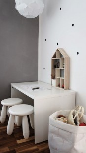 finish your minimalist kids’ space with white IKEA Mammut stools to make them cooler