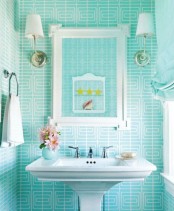 Cute Turquoise Bathroom