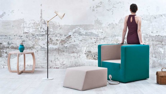 Decube Armchair Tied To Its Footrest By A Rope