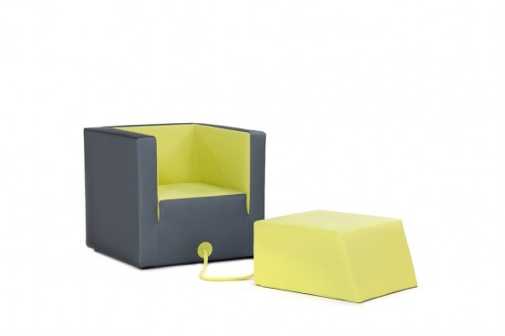 Decube Amchair Tied With Its Footrest By A Rope