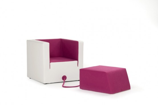 Decube Amchair Tied With Its Footrest By A Rope