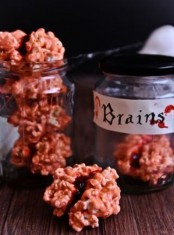 make brains using walnuts and some berry sauce and serve them as scary food or some pretty and delicious Halloween party favors