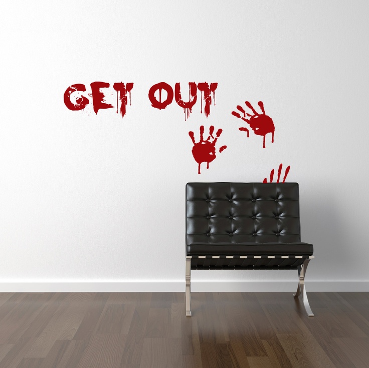 bloody hand marks and letters on the wall will make your space scarier and stylish at the same time without looking too much