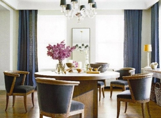 30 Dining Room Decor Ideas Inspired By, Slate Blue Dining Room Table