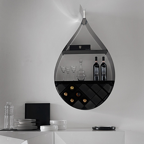 Drop Shaped Contemporary Wall Wine Rack