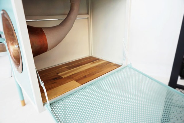 Eccentric Soundbox Desk With A Built In Docking Station