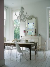 Eclectic Dining Area In Neutral Colors
