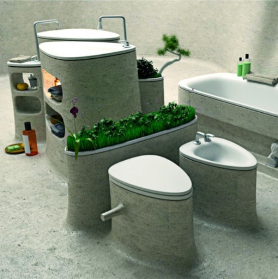 Eco Friendly Bathroom Of Endless Concrete