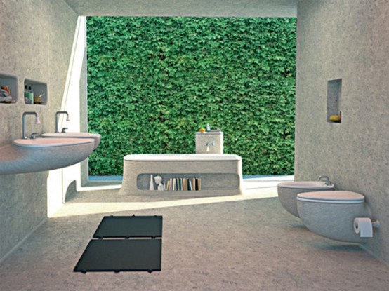 Eco Friendly Bathroom Of Endless Concrete