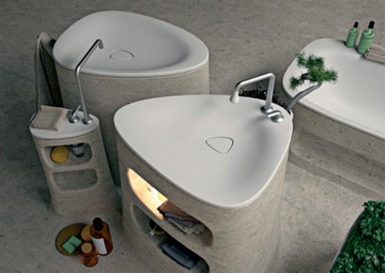 Eco Friendly Bathroom Of Endless Concrete