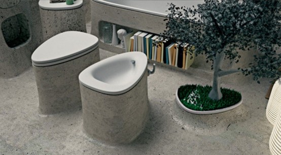 Eco Friendly Bathroom Of Endless Concrete