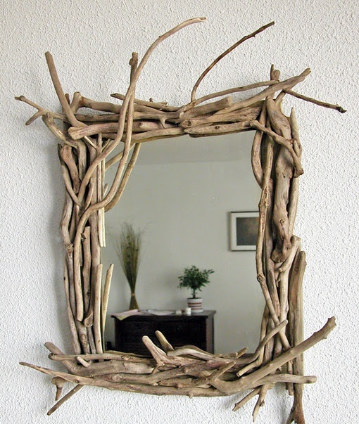 a mirror with a frame mad eof rough driftwood will add a coastal or beachy feel to your space, whatever it is