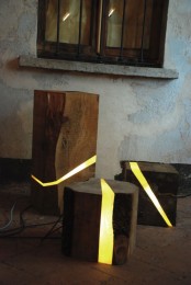 Eco Friendly Lamps Of Wooden Wastes And Led Lights