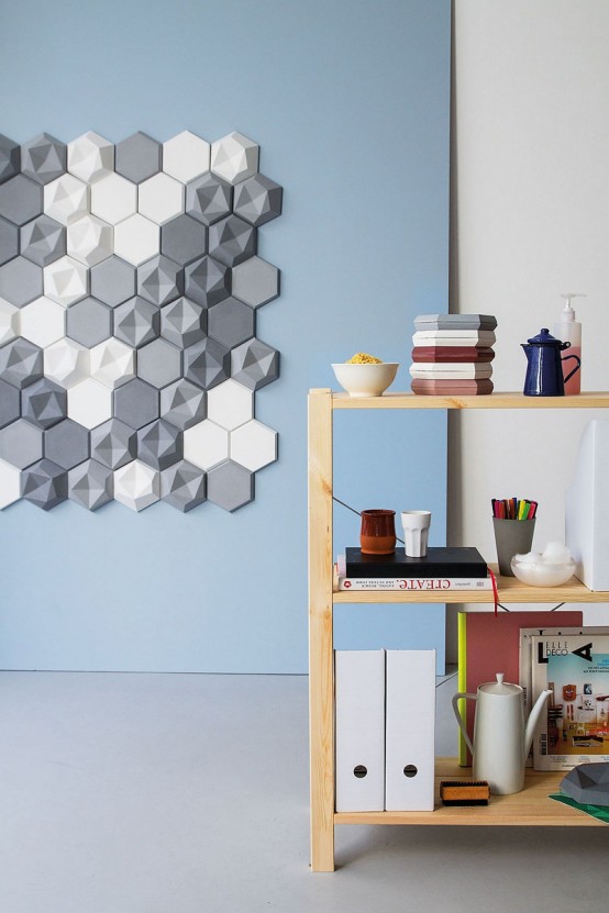 Edgy Hexagonal Concrete Tiles For Eye Catching Decor