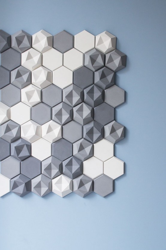 Edgy Hexagonal Concrete Tiles For Eye Catching Decor