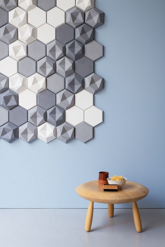 Edgy Hexagonal Concrete Tiles For Eye Catching Decor