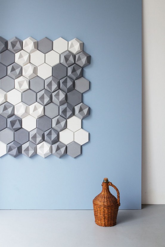 Edgy Hexagonal Concrete Tiles For Eye Catching Decor