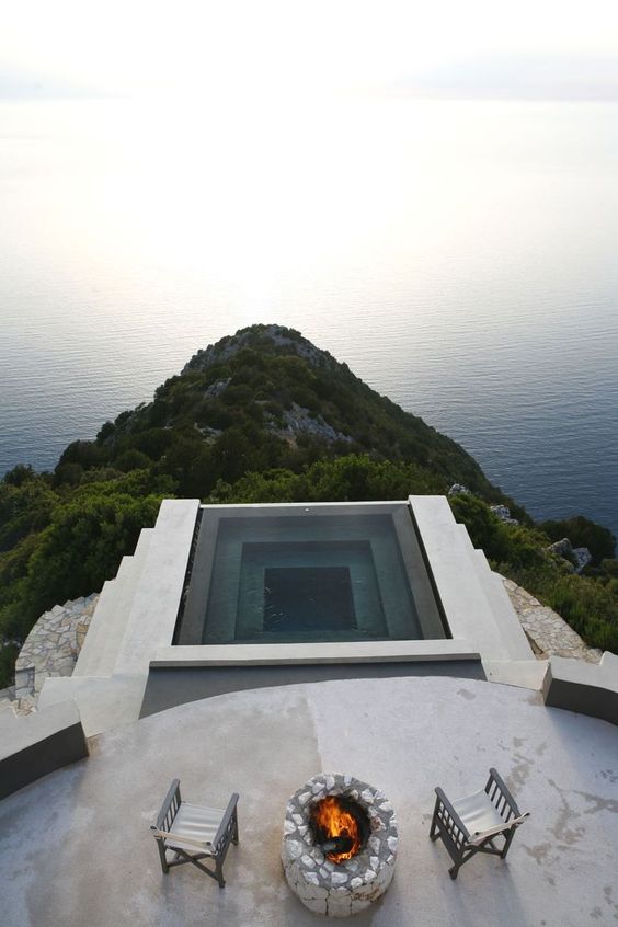 private edgy minimalist plunge pool at some resort