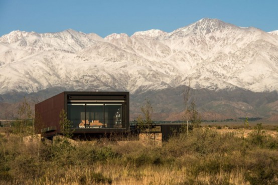 Edgy Modern Andes House Wrapped In A Rusty Metal Shell