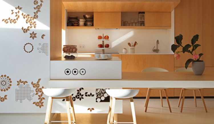 Edgy Modern Penthouse Design In White And Light Colored Wood