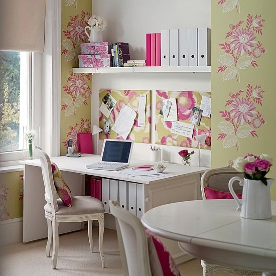 Make Everyone Jealous of Your Desk Space  Pink home offices, Home office  colors, Girly office