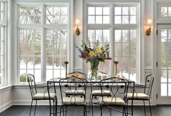 Elegant And Stylish Veranda With A Fireplace