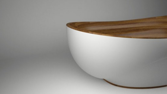 Elegant Bathroom Appliances And Furniture With Wooden Inserts