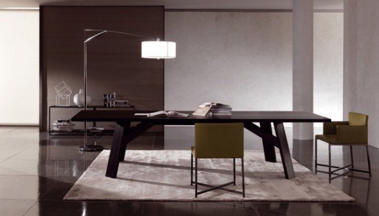 Elegant Dark Wooden Table Clark By Minotti