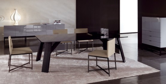 Elegant Dark Wooden Table Clark By Minotti