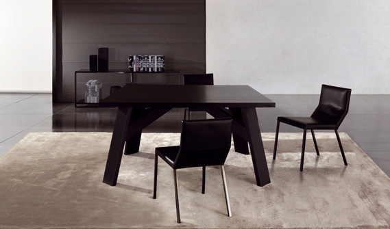 Elegant Dark Wooden Table Clark By Minotti