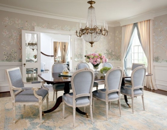 44 Elegant Feminine Dining Room Design Ideas - DigsDigs
