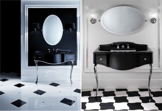 Elegant Furniture For Black And White Bathroom By Devon&Devon