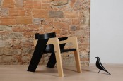 Elegant Self Assembly Io Chair From Two Toned Wood