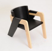 Elegant Self Assembly Io Chair From Two Toned Wood