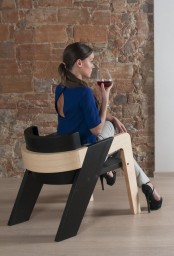 Elegant Self Assembly Io Chair From Two Toned Wood