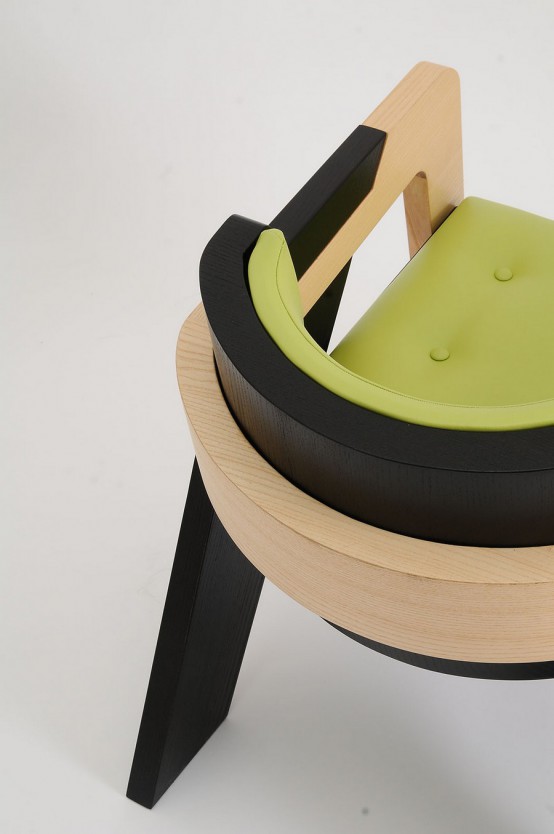Elegant Self Assembly Io Chair From Two Toned Wood