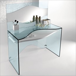 Elegante Transparent Glass Desk Strata By Tonelli