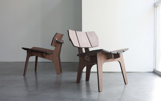 Wooden Lounge Chair That Can Be Assembled As A Puzzle