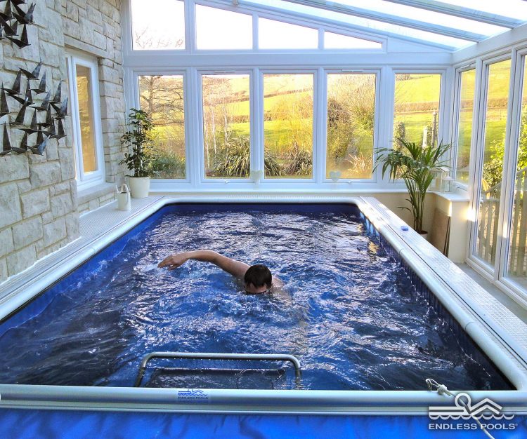 even a small sunroom extension could fit a pool where you can swim like pro