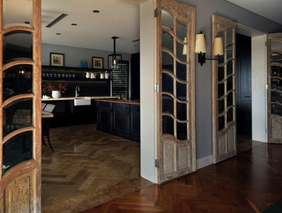 Exquisite Black Kitchen Design With A Vintage Feel