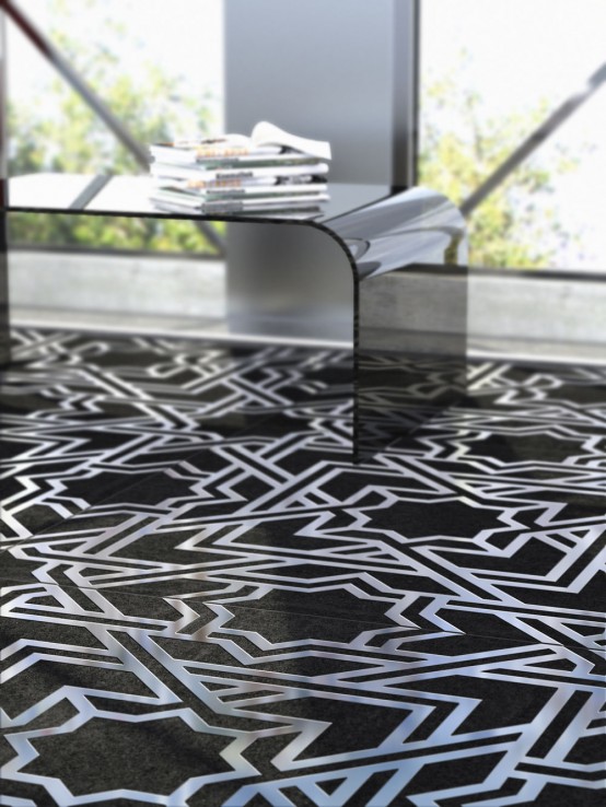 Exquisite Concrete Tiles With Metal Patterns