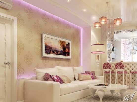 Exquisite Feminine Apartment Decorated With Pure Taste