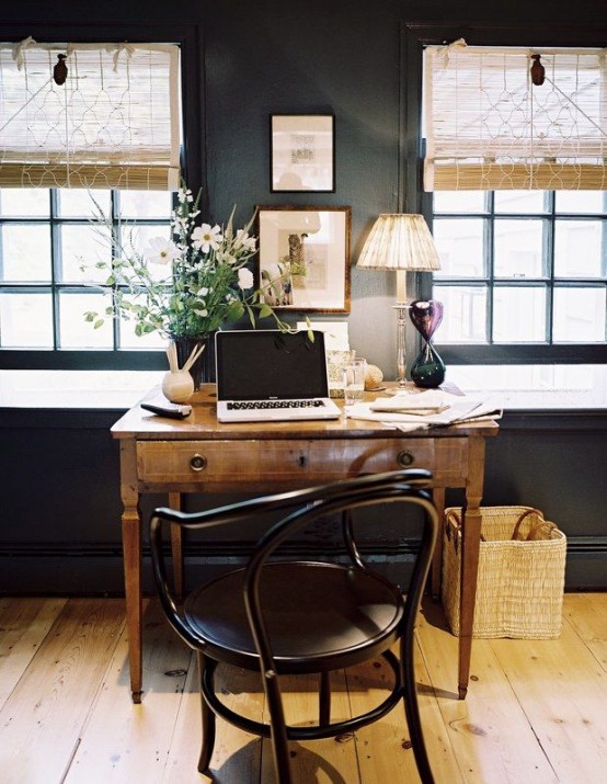 Work In Coziness: 40 Farmhouse Home Office Décor Ideas - DigsDigs