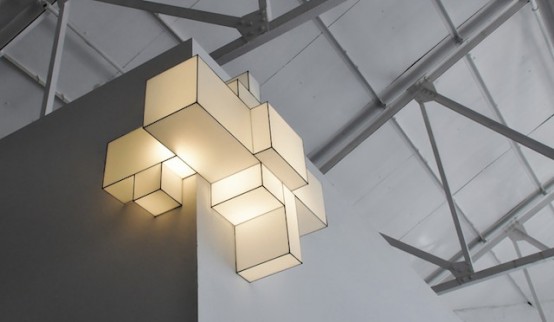 Flexible And Minimalist Cubic Ceiling Lamps