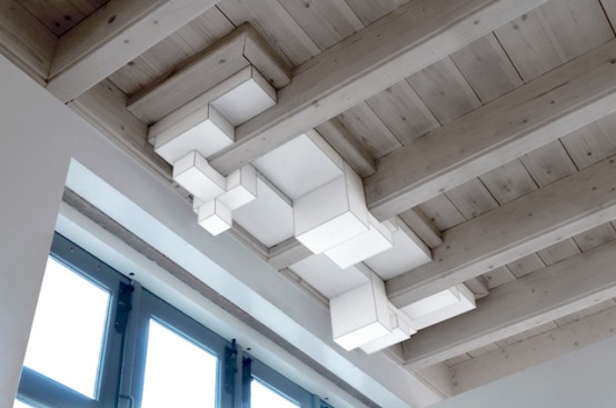 Flexible And Minimalist Cubic Ceiling Lamps